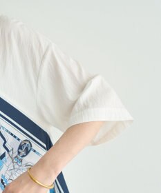 YECCA VECCA スカーフデザインアシメハーフスリーブシャツ