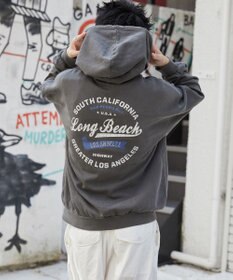 WEGO 【ユニセックス着用ITEM】ピグメントグラフィックプルパーカー