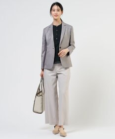 J.PRESS LADIES 【一枚で着映え・シーンレスに活躍】シアーチェック バンドカラー カットソー