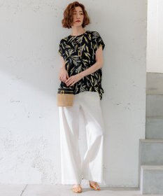 23区 L 【CLASSY.6月号掲載/洗える】リネンレーヨンストレッチ ワイドパンツ