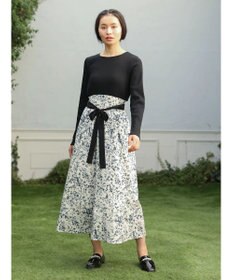 Green Parks ・ＥＬＥＮＣＡＲＥ　ＤＵＥ　リブ×フラワーキリカエワンピ