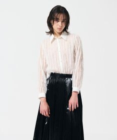 GRACE CONTINENTAL フリンジレースタイ付ブラウス