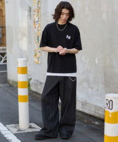 WEGO 【ユニセックス着用ITEM/MLサイズ展開】アクセ付きストレートライングラフィックT（SS）