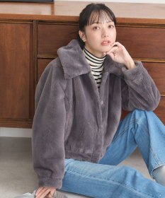 earth music&ecology ファーショートコート