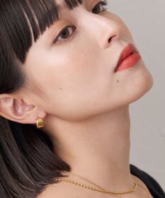 Phoebe 【金属アレルギー対応】ワンタッチワイドフープミニピアス(片耳)/サージカルステンレス ゴールド