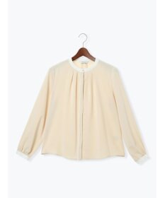 Te chichi パール釦配色タックブラウス