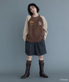 Green Parks VILLAINS/スカー/ダメージラグラン配色ニット