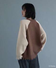 Green Parks VILLAINS/スカー/ダメージラグラン配色ニット