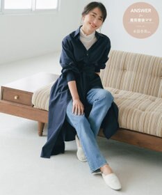 #Newans 【ANSWER for 産前産後ママ】リボン取り外し可能！シャツカラーワンピース