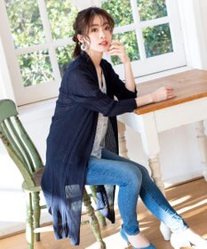 Tiaclasse 【UVケア・接触冷感】さらっと羽織れる膝丈ロングトッパーカーディガン