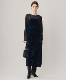 ICB 【洗える】 シアーベルベット キャミソールワンピース