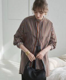 WEGO 着丈が選べる オーバーサイズ バンドカラー シャツ / ストライプ / 無地
