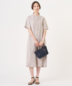 J.PRESS LADIES 【一枚で着映え】ライトタフタ タックプリーツ ワンピース