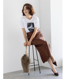 Te chichi クラックレザーライクナロースカート