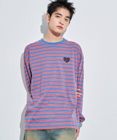 WEGO 【MLサイズ展開】ボーダーワンポイントT（LS）