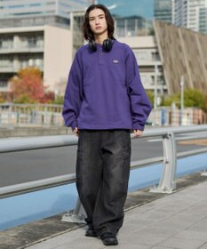 WEGO 【ユニセックス着用ITEM/MLサイズ展開/裏起毛】ショートドロストヘンリーネックプルオーバー