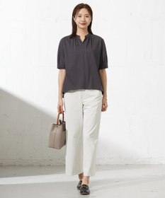 J.PRESS LADIES 【接触冷感】プレーティングジャージー ペプラム カットソー