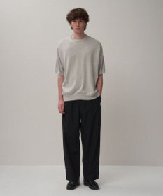 ATON COTTON WASHI KNIT | ハーフスリーブクルーネックセーター - UNISEX