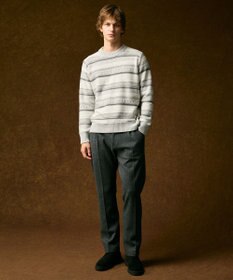 JOSEPH ABBOUD 【キングサイズ・軽量/ストレッチ/尾州産ジャージー素材】ウールミルドジャージータック パンツ