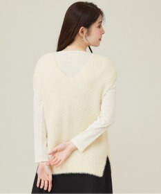 ANY SIS 【前後着用可】シャギーニット ベスト