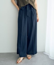 YECCA VECCA ベルテッドリネン混ワイドパンツ