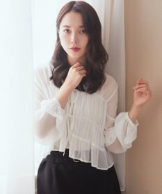 earth music&ecology ＳＥＴ２点シアーシャーリングブラウス＋インナー