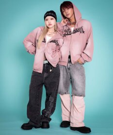 WEGO 【ユニセックス着用ITEM/MLサイズ展開】グラフィックZIPパーカー