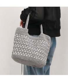 UNBILLION カシュカシュ cachecache / メタリックコード柄編みトートバッグ