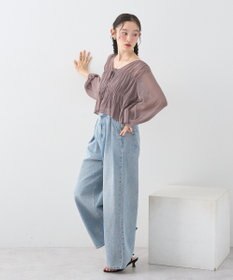 earth music&ecology ＳＥＴ２点シアーシャーリングブラウス＋インナー