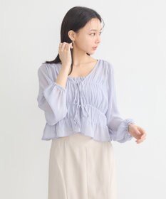 earth music&ecology ＳＥＴ２点シアーシャーリングブラウス＋インナー