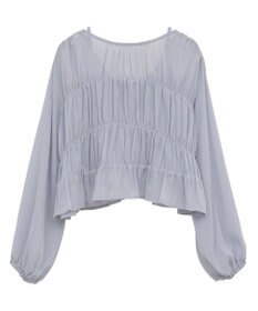 earth music&ecology ＳＥＴ２点シアーシャーリングブラウス＋インナー