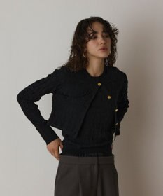 GRACE CONTINENTAL モノグラムニットカーディガン