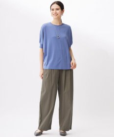 自由区 【カタログ掲載・接触冷感・UVケア・洗える】ドレーピードルマンスリーブ ニットソー