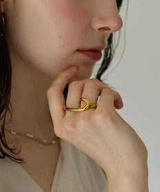 Phoebe 〈金属アレルギー対応〉ミニマルダブルフィンガーリング　ゴールド　2連リング/ステンレス