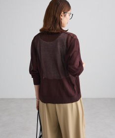 Green Parks 配色ラインシアーコンパクトカーデ