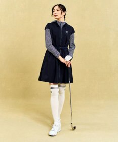 23区GOLF 【WOMEN】フロントジッパーで着脱便利！ベルト付きワンピース