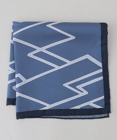 GOTAIRIKU 日本製【シルク100％】オリジナル柄チーフ ネイビー系4