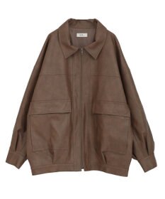 earth music&ecology フェイクレザージップジャケット