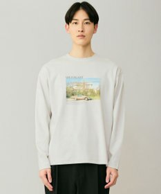 UNFILO MENS 【男女兼用】3シーズンスウェット フォトTEE ライトグレー×ナチュラル（背景グリーン）