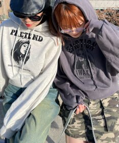 WEGO ガールプリントプルパーカー