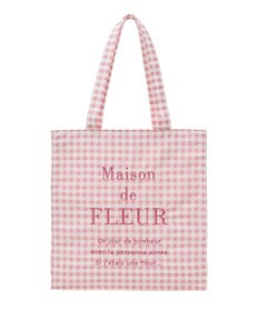 Maison de FLEUR ブランドロゴ刺繍ギンガムスクエアトート