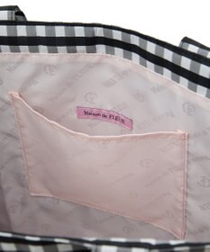 Maison de FLEUR ブランドロゴ刺繍ギンガムスクエアトート
