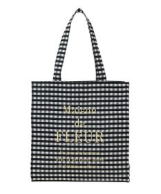 Maison de FLEUR ブランドロゴ刺繍ギンガムスクエアトート