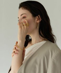 Phoebe 〈金属アレルギー対応〉ミニマルダブルフィンガーリング　ゴールド　2連リング/ステンレス