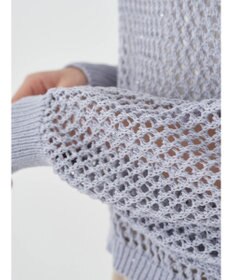 earth music&ecology スパンコールショートゆるニット