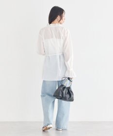 earth music&ecology 【イージーケア】TRキュプラダブルボタンフリルシャツ