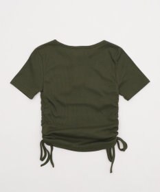 WEGO サイドギャザーヘンリーネックロゴT