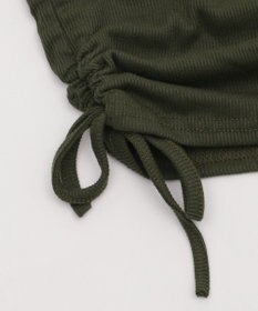 WEGO サイドギャザーヘンリーネックロゴT