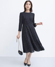 組曲 ドットジョーゼットプリント ワンピース