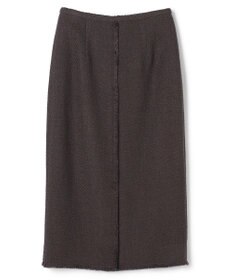 BEIGE， MULLIN / ウールツイードフロントベントスカート